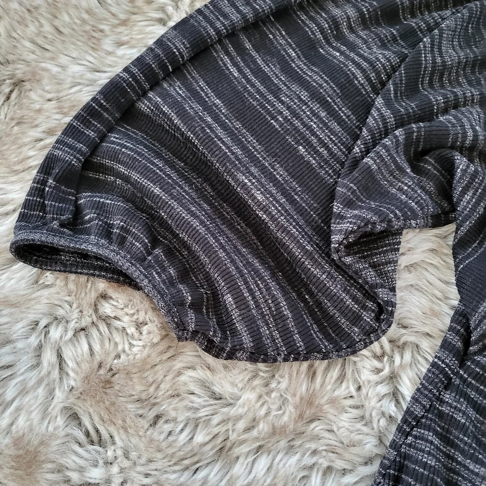 Express Keyhole Cut-out Bishop Sleeve Microstriped Sweater Size Small
